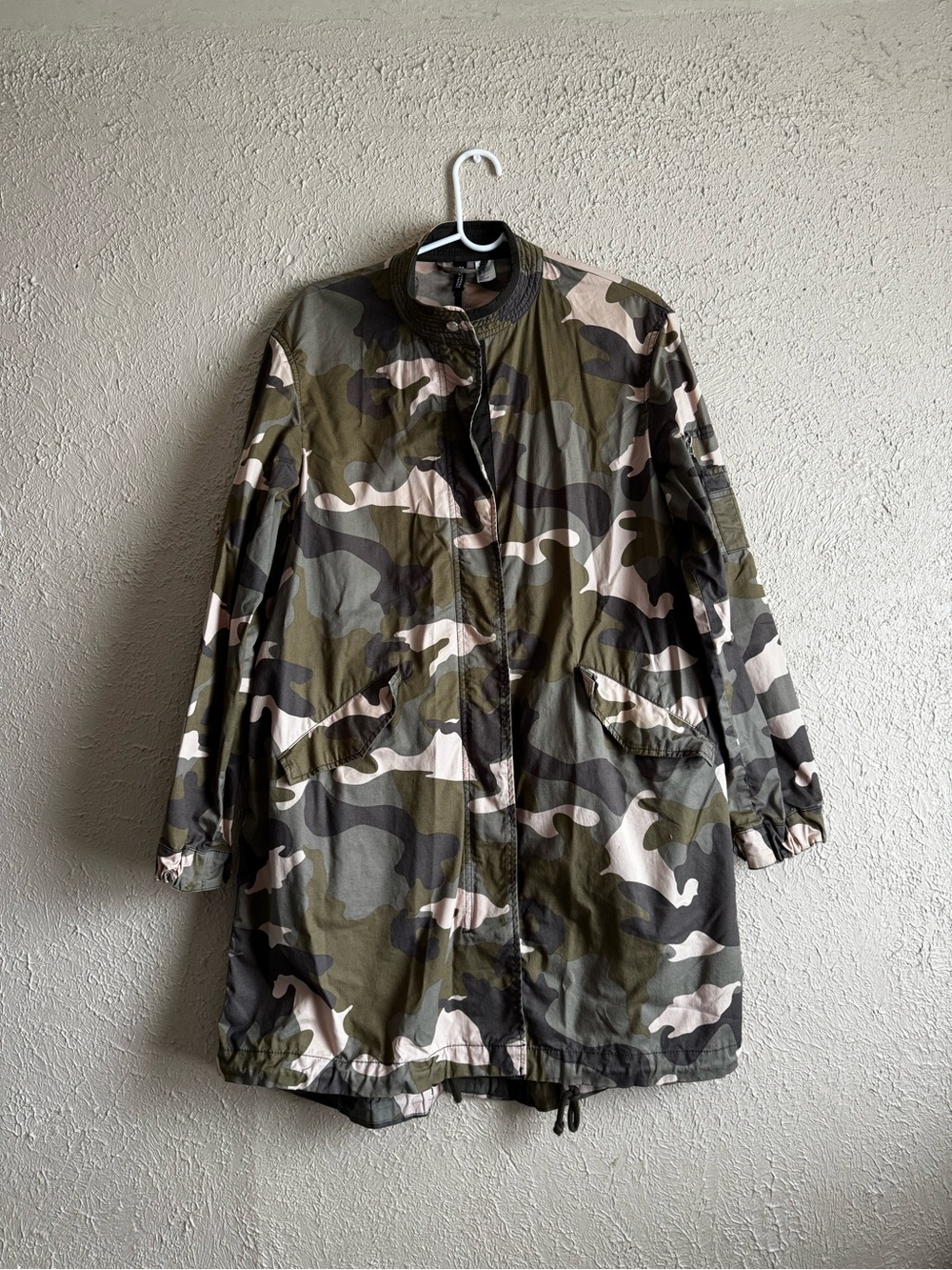 Divided Olive Camo Long Utility Jacket